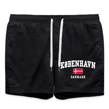 Drapeau du Danemark avec une arche en gras - Short de bain - noir - Devant - AI Model Male 185 light (185cm)