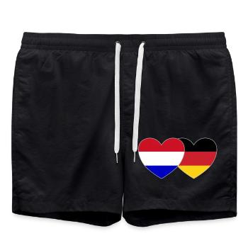 Holland Germany Flag Heart - Swim Trunks - black - Front - AI Model Male 185 light (185cm)