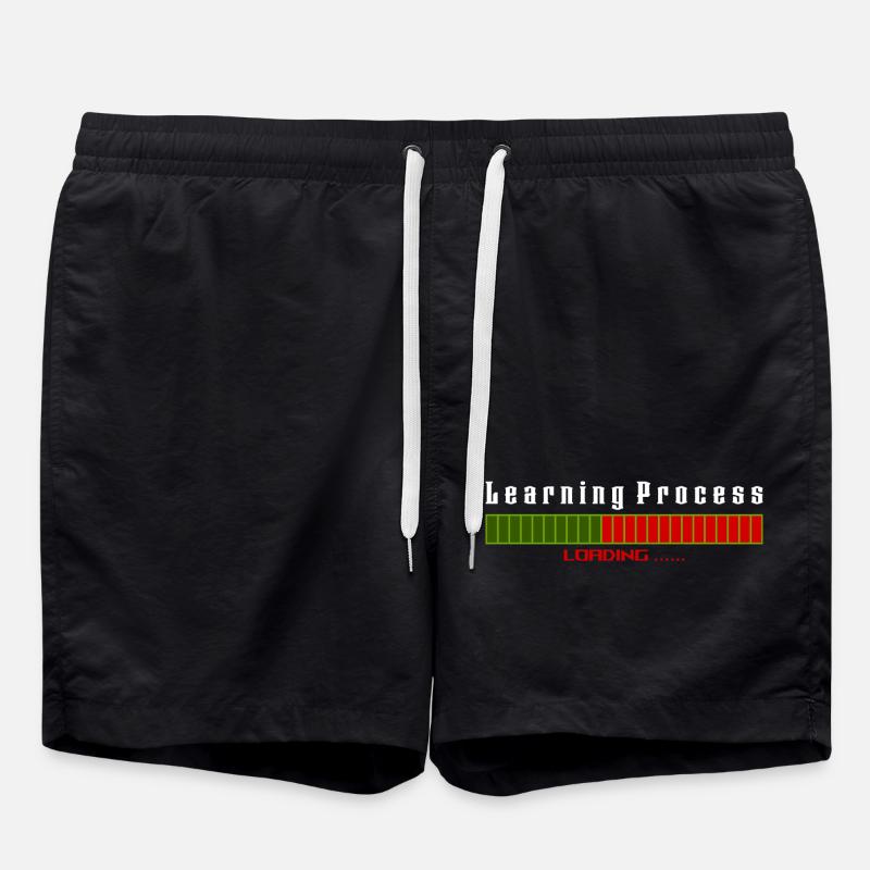 Learning Process Loading black shirt - Swim Trunks - black