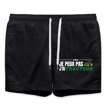 Je Peux Pas J'Ai Tracteur - Short de bain - noir - Devant - AI Model Male 185 light (185cm)