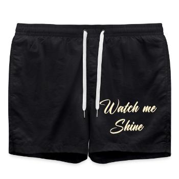 Watch me shine - Badeshorts - Schwarz - Vorne - AI Model Male 185 light (185cm)