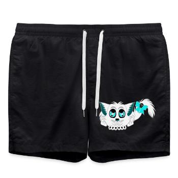 Geister-katze, Halloween Outfit, Mädchen - Badeshorts - Schwarz - Vorne - AI Model Male 185 light (185cm)