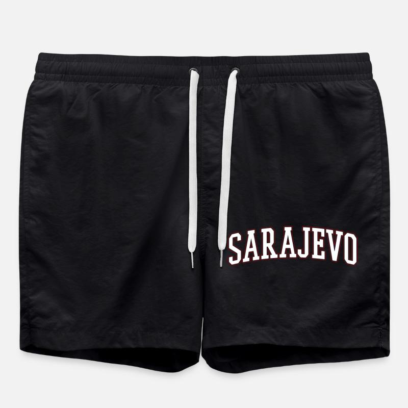 Sarajevo Bold Lettering - Swim Trunks - black