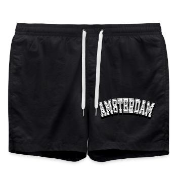 Design de la ville d’Amsterdam - Short de bain - noir - Devant - AI Model Male 185 light (185cm)