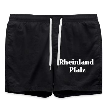 Pfalzliebhaber, Rheinland Pfalz - Badeshorts - Schwarz - Vorne - AI Model Male 185 light (185cm)