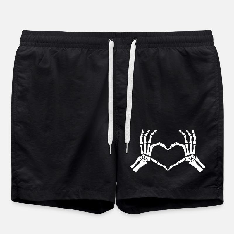 skeleton hand - Swim Trunks - black