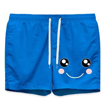 Kawaii, eyes, face - Swim Trunks - cobalt blue - Front