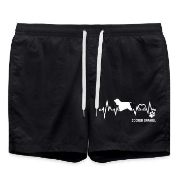 Cocker Spaniel Heartbeat Pulse ECG Cadeau pour chien - Short de bain - noir - Devant - AI Model Male 185 light (185cm)