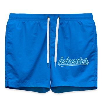 Leicester Blue Script Design - Swim Trunks - cobalt blue - Front