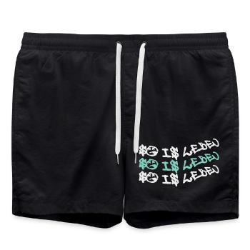 Zitat So is leben - Badeshorts - Schwarz - Vorne - AI Model Male 185 light (185cm)