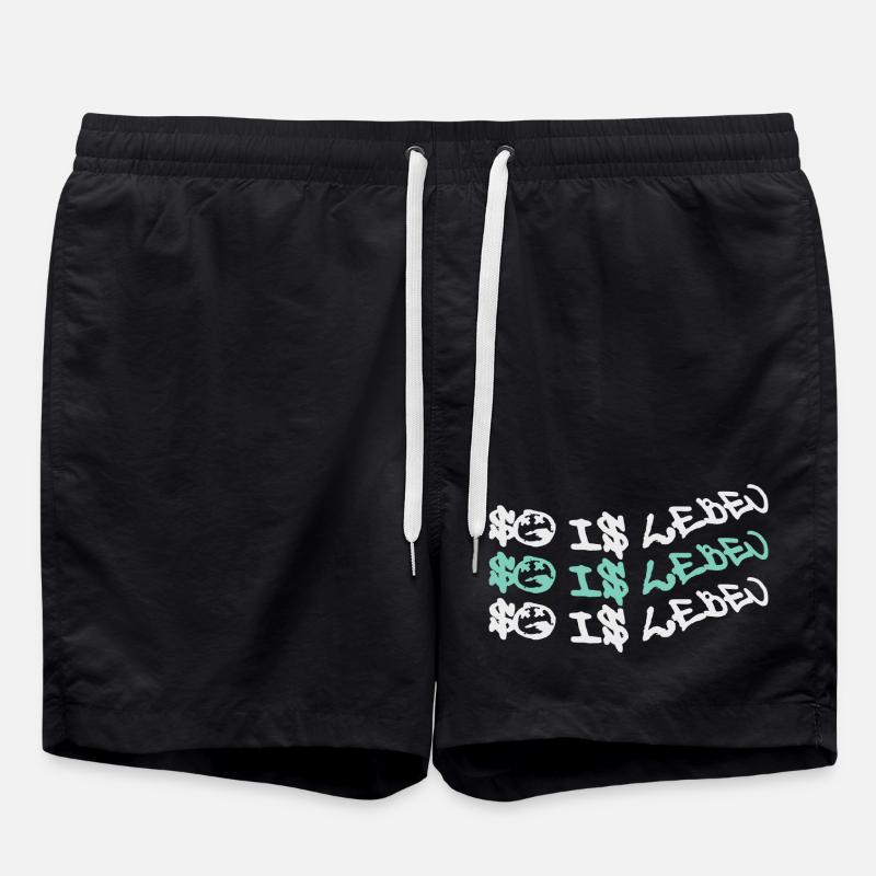 Zitat So is leben - Badeshorts - Schwarz