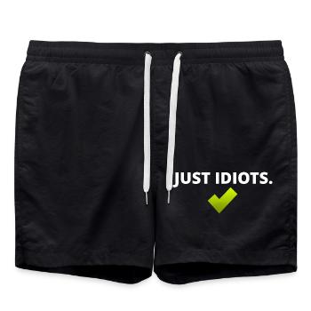 Conception juste idiote - Short de bain - noir - Devant - AI Model Male 185 light (185cm)