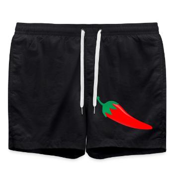 Lustiges Hot Chilli T-Shirt - Badeshorts - Schwarz - Vorne - AI Model Male 185 light (185cm)