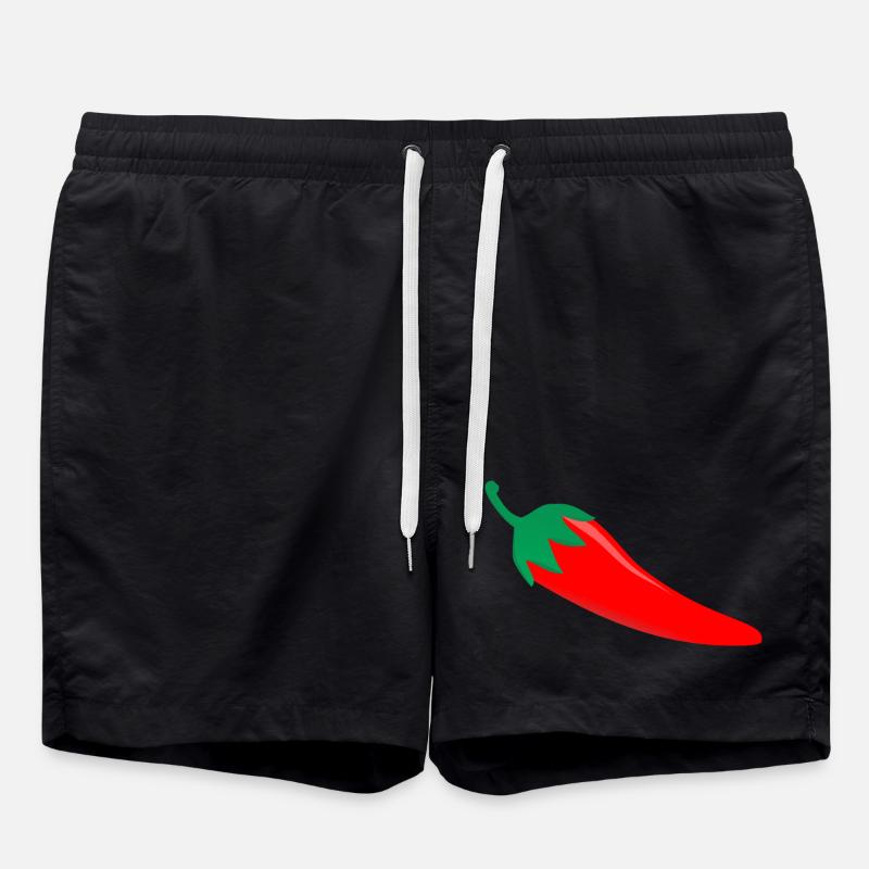 Funny Hot Chilli tshirt - Swim Trunks - black