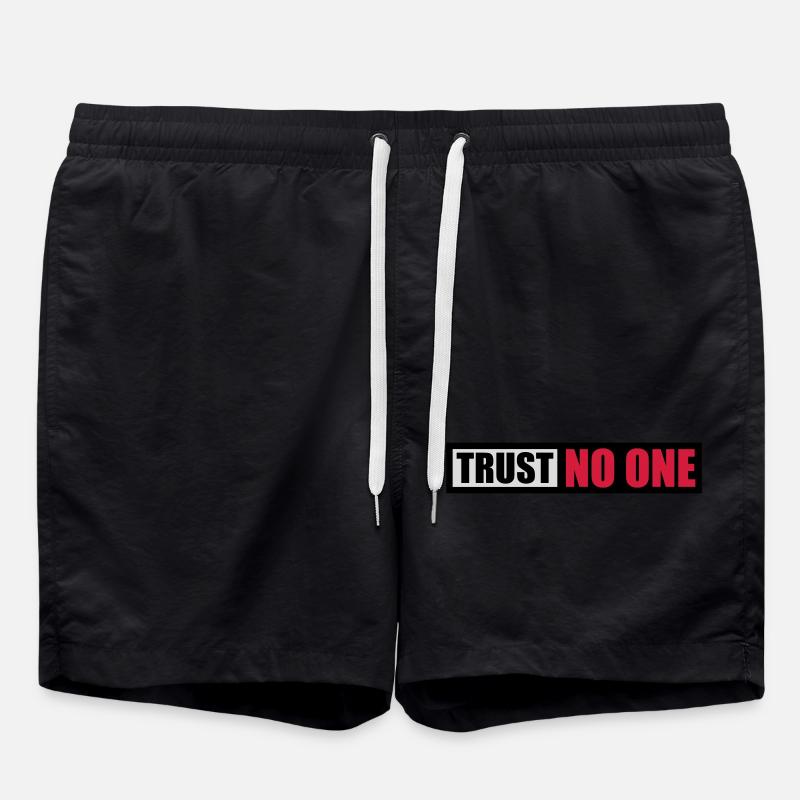 trust no one quote - Swim Trunks - black