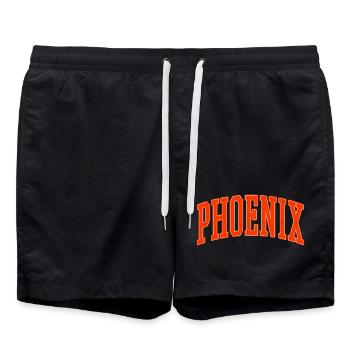 Phoenix Bogen-Schrift Shirt – USA Stadt - Badeshorts - Schwarz - Vorne - AI Model Male 185 light (185cm)
