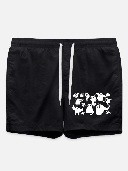 Cute Scary Monsters - Halloween - Swim Trunks - black