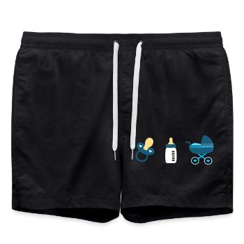 Idée cadeau naissance bébé 2025 - Short de bain - noir - Devant - AI Model Male 185 light (185cm)