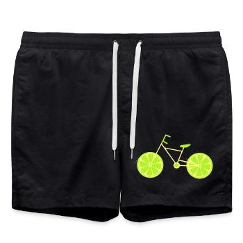 Fahrrad grün Radfahrer Fahrrad fahren grün - Badeshorts - Schwarz - Vorne - AI Model Male 185 light (185cm)