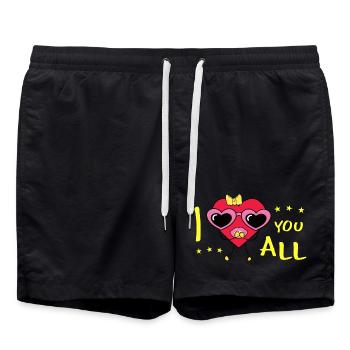 Je vous aime tous - Short de bain - noir - Devant - AI Model Male 185 light (185cm)