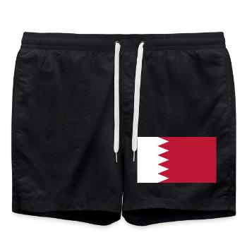 Qatar Flag Flag - Swim Trunks - black - Front - AI Model Male 185 light (185cm)