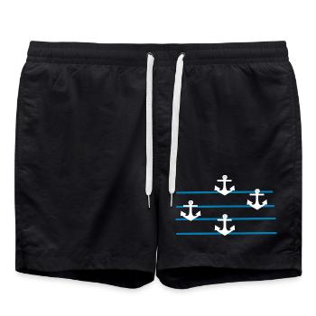 Anker Norddeutschland Seemann Matrose Kapitän - Badeshorts - Schwarz - Vorne - AI Model Male 185 light (185cm)