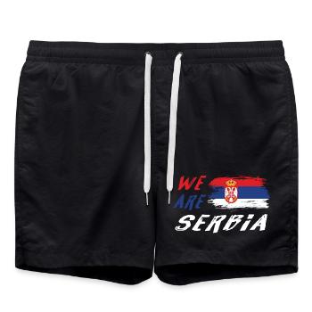 Nous sommes la Serbie - Short de bain - noir - Devant - AI Model Male 185 light (185cm)