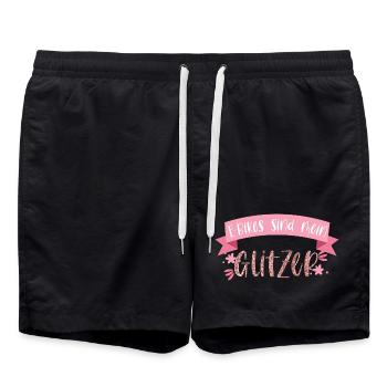 E-Bike Fahrrad E Bike Akku Glitzer Geschenk - Badeshorts - Schwarz - Vorne - AI Model Male 185 light (185cm)