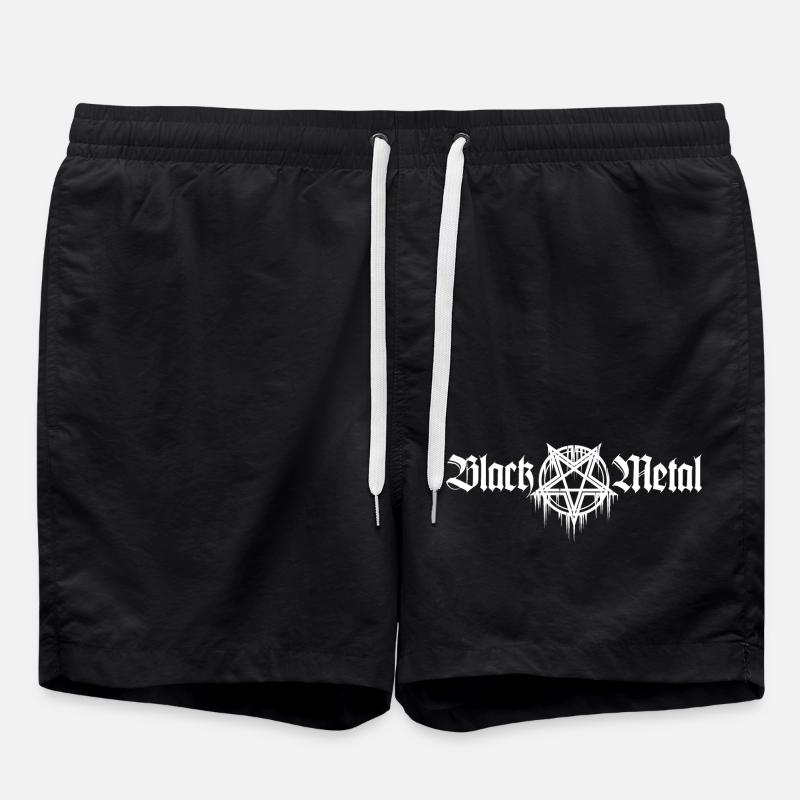 Black Metal | Mit Pentagramm - Badeshorts - Schwarz