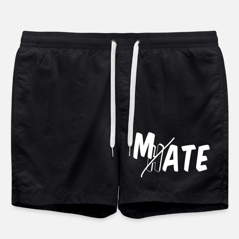 Mate - don't hate - Swim Trunks - black