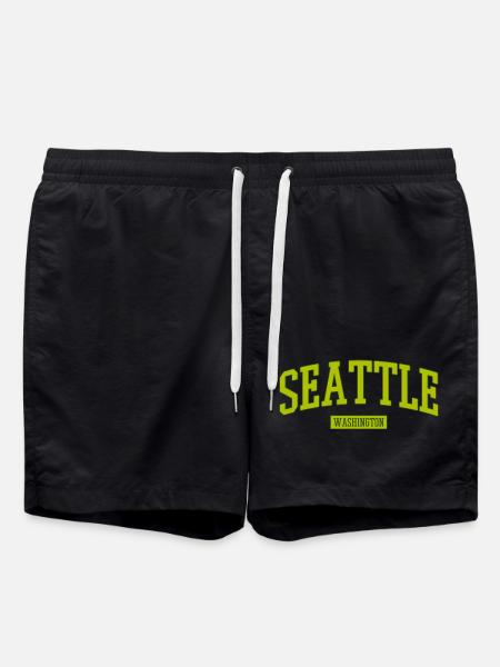 Lettrage Seattle Washington - Short de bain - noir