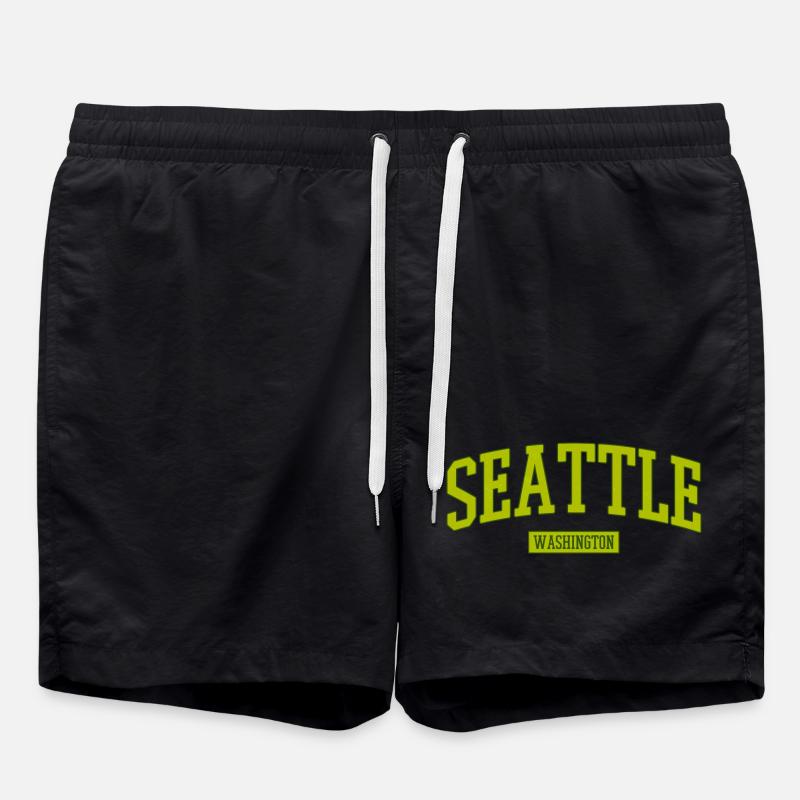 Lettrage Seattle Washington - Short de bain - noir
