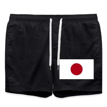 Japan National Flag - Swim Trunks - black - Front - AI Model Male 185 light (185cm)