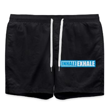 Inspirez expirez Yoga citation - Short de bain - noir - Devant - AI Model Male 185 light (185cm)