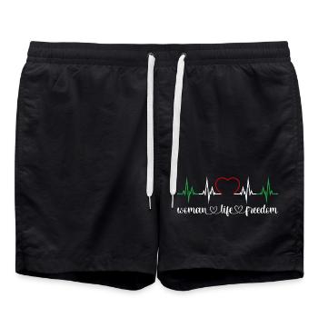 Woman Life Freedom Heartbeat Iran Women's Rights - Swim Trunks - black - Front - AI Model Male 185 light (185cm)