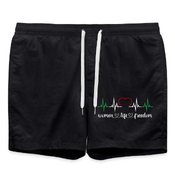 Women Life Freedom Heartbeat Iran Women's Rights - Swim Trunks - black - Front - AI Model Male 185 light (185cm)