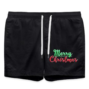 Merry Christmas Colorful - Short de bain - noir - Devant - AI Model Male 185 light (185cm)