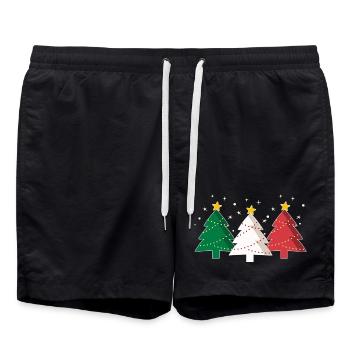 Christmas trees Italy Italian flag - Swim Trunks - black - Front - AI Model Male 185 light (185cm)