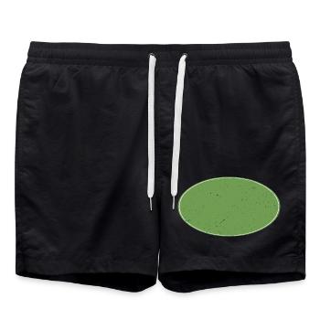Ovaler Background schmutzig grün - Badeshorts - Schwarz - Vorne - AI Model Male 185 light (185cm)