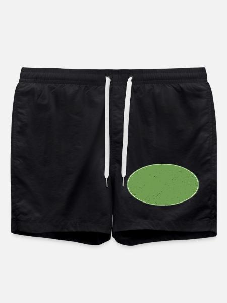 Ovaler Background schmutzig grün - Badeshorts - Schwarz