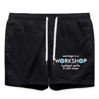 Workshop (dark) - Swim Trunks - black - Front - AI Model Male 185 light (185cm)