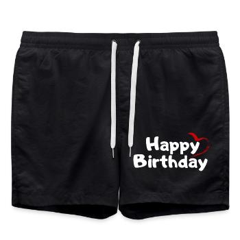 Joyeux anniversaire Salutation d’anniversaire Cadeau d’anniversaire - Short de bain - noir - Devant - AI Model Male 185 light (185cm)