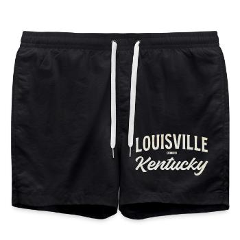 Lettrage vintage de Louisville, Kentucky - Short de bain - noir - Devant - AI Model Male 185 light (185cm)