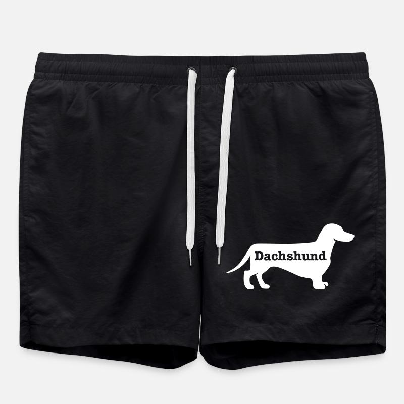 Dachshund - Swim Trunks - black