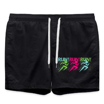 Jogging, Running, Athletes - Swim Trunks - black - Front - AI Model Male 185 light (185cm)