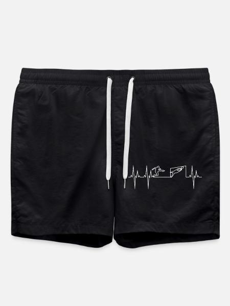 Football electrocardiogram ECG - Swim Trunks - black