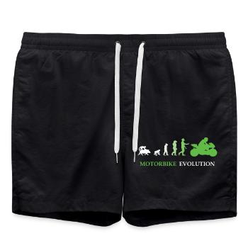 Motorbike Evolution - Motorradfahrer - Badeshorts - Schwarz - Vorne - AI Model Male 185 light (185cm)