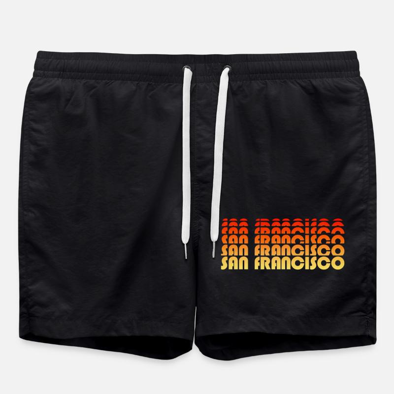 San Francisco Gradient Sunset - Badeshorts - Schwarz