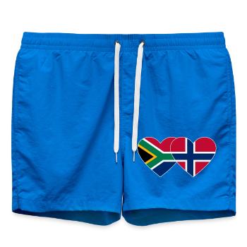 Afrique du Sud Norvège Drapeau Coeur Contour Blanc - Short de bain - cobalt blue - Devant