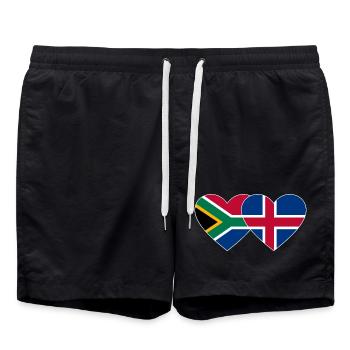 Südafrika Island Flagge Herz - Badeshorts - Schwarz - Vorne - AI Model Male 185 light (185cm)